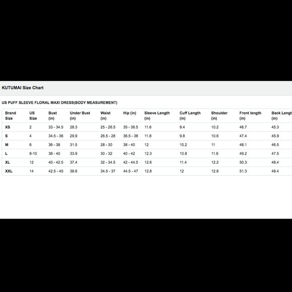 NWT KUTUMAI Puff Sleeve Floral Print Maxi Dress Size Medium Front Slit - Picture 14 of 14